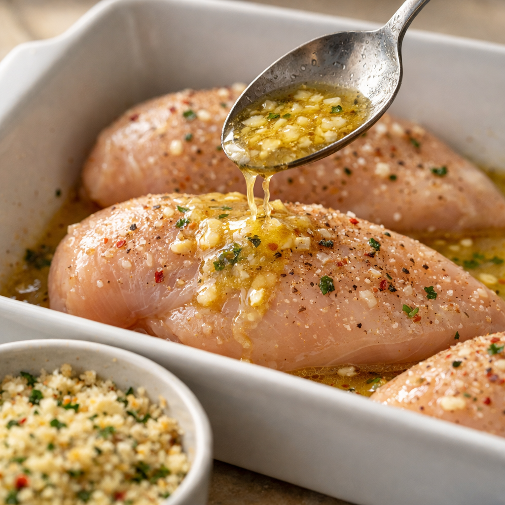 easy garlic parmesan chicken bake ingredients