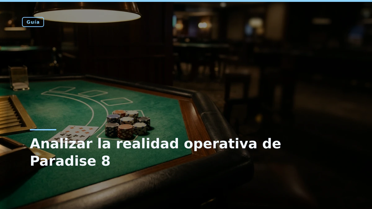 Analizar la realidad operativa de Paradise 8