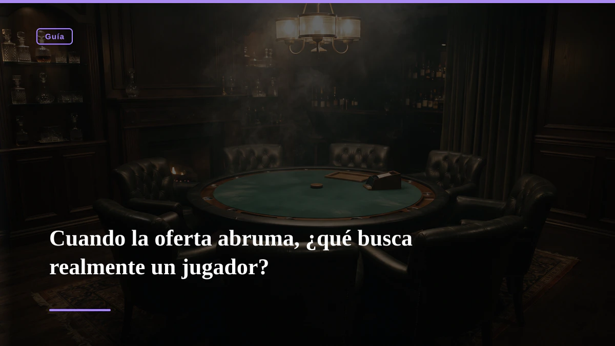 Cuando la oferta abruma, ¿qué busca realmente un jugador?