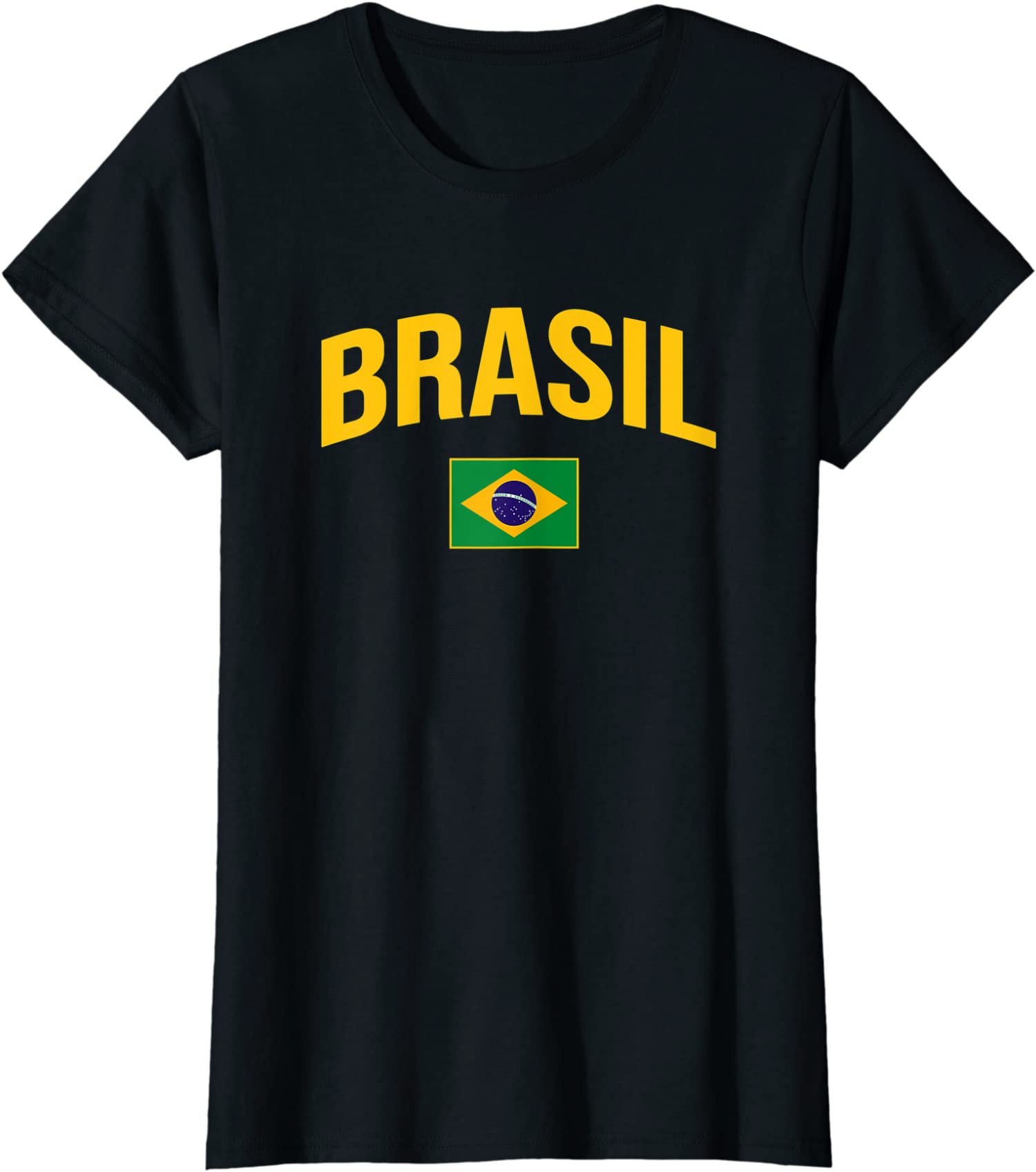 Brasil Flag of Brazil Classic Brazil Soccer Football Ladies’ Crewneck T-Shirt