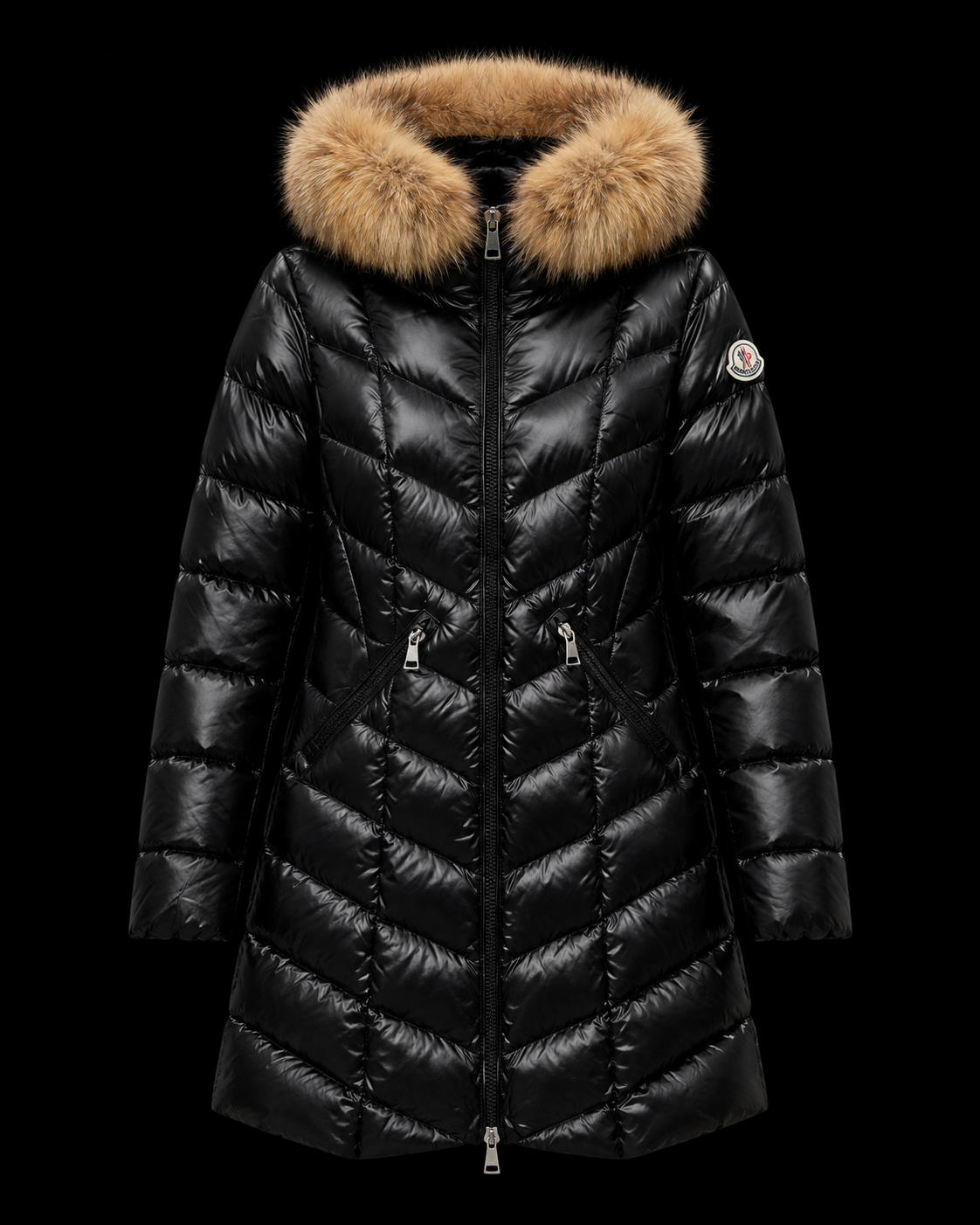 Moncler negra Mujer larga