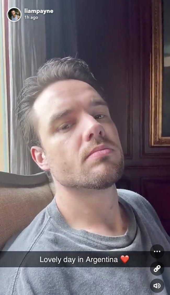 Payne estaba pasando un tiempo en Argentina después de asistir al concierto de su ex compañero de banda Niall Horan el 2 de octubre.Snapchat