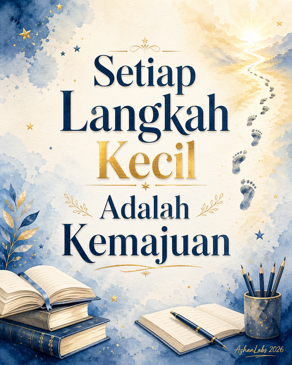 Poster Motivasi — Setiap Langkah Kecil Adalah Kemajuan