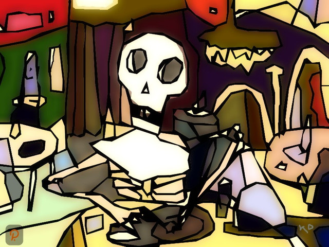 skeleton-in-restaurant