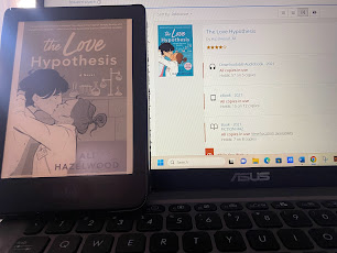 Because I forgot to screenshot the audiobook screen when I had the book checked out, a picture of my library's hold page and my e-book version of the book.