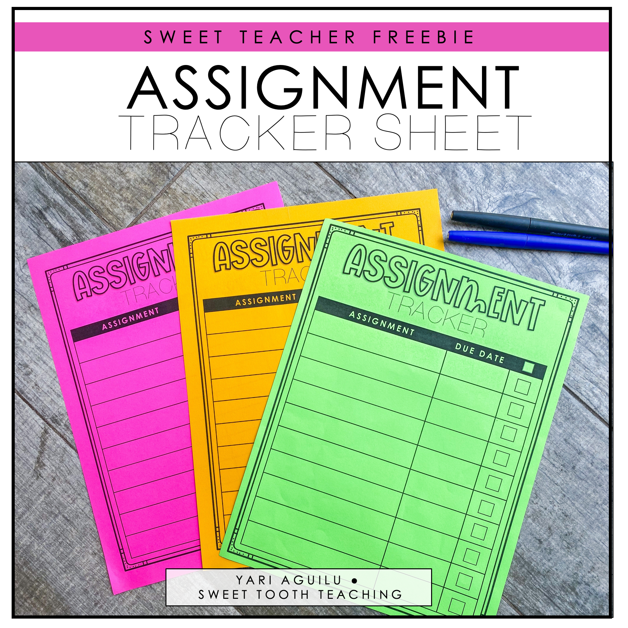Free Assignment Tracker Sheet Distance Learning