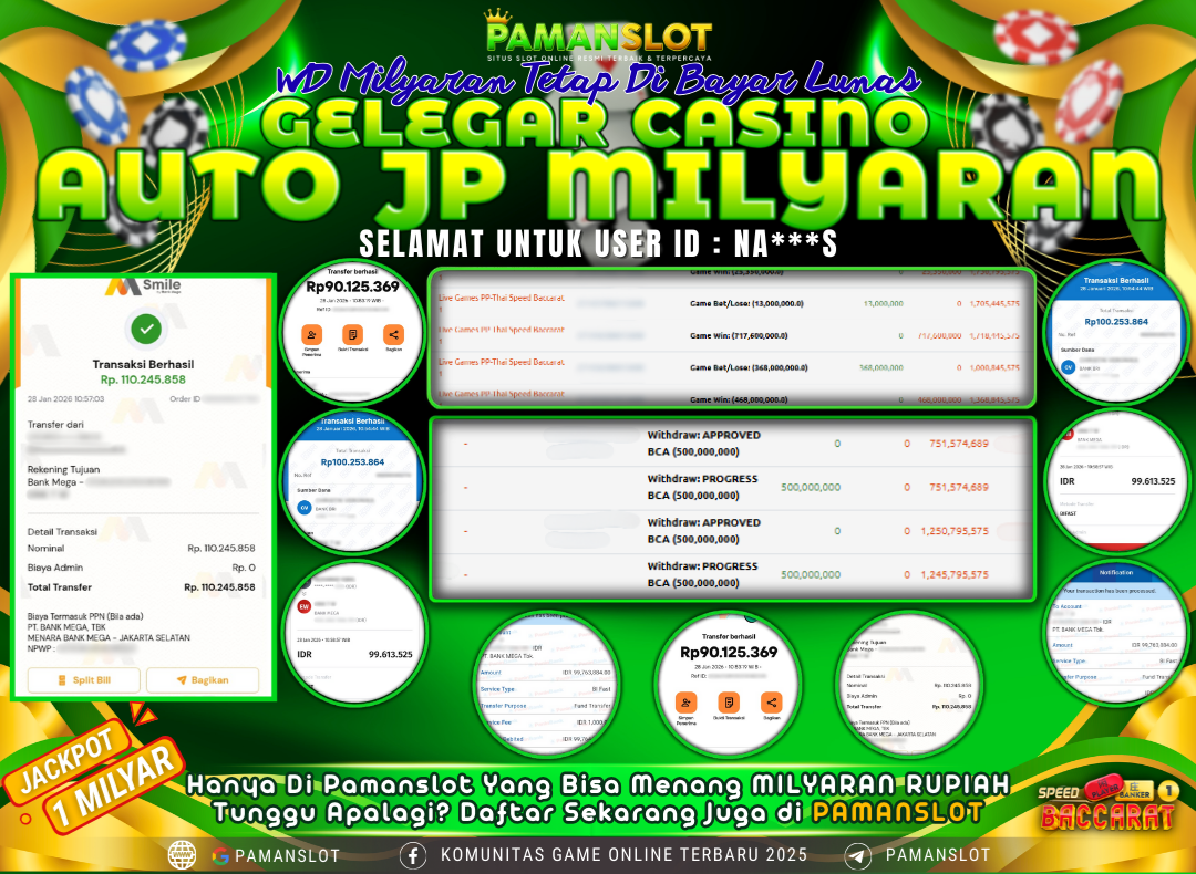 PAMANSLOT JACKPOT Game Live Games ION-BACCARAT Rp.1,000,000,000- LUNAS