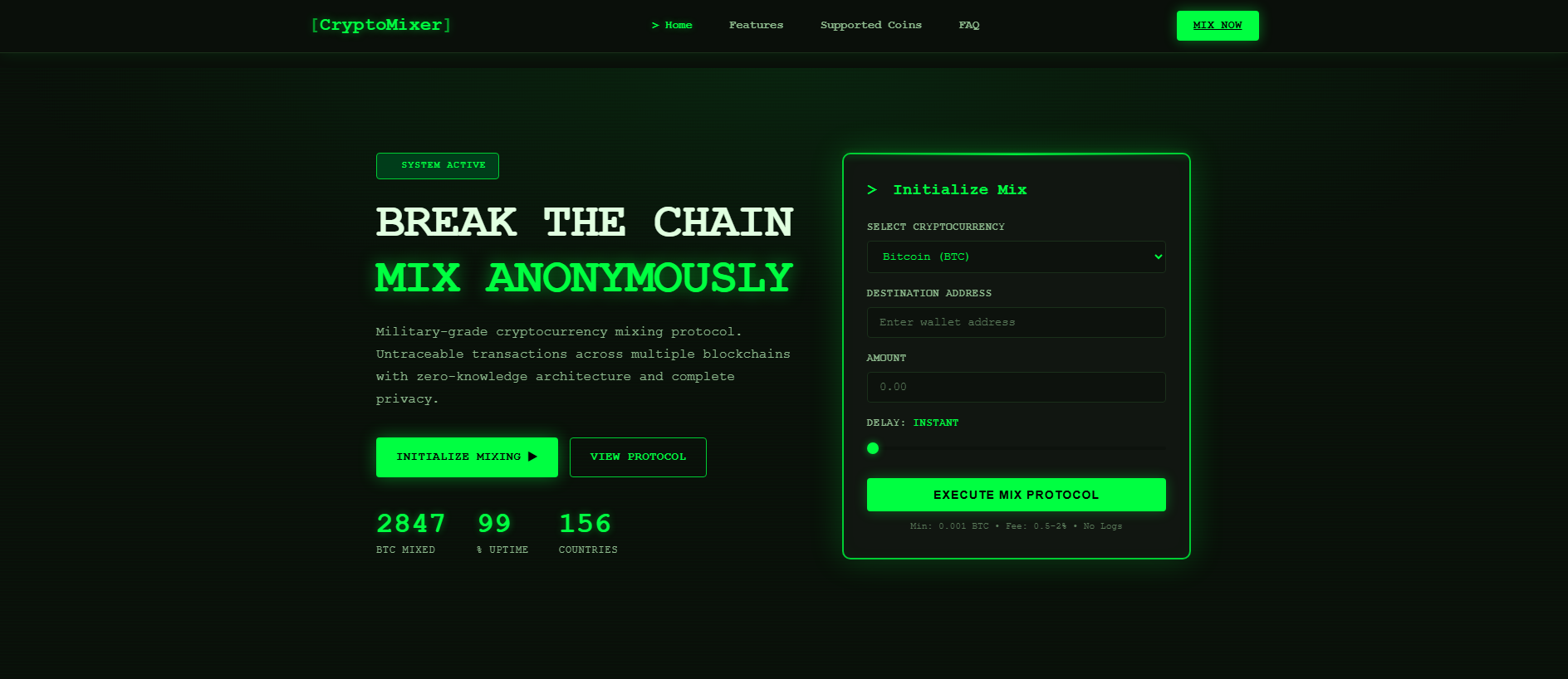 Stored capture of cryptomixer-mixer2.vip