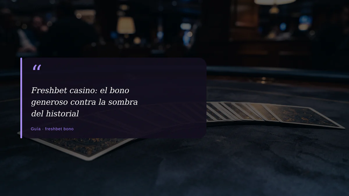 Freshbet casino: el bono generoso contra la sombra del historial