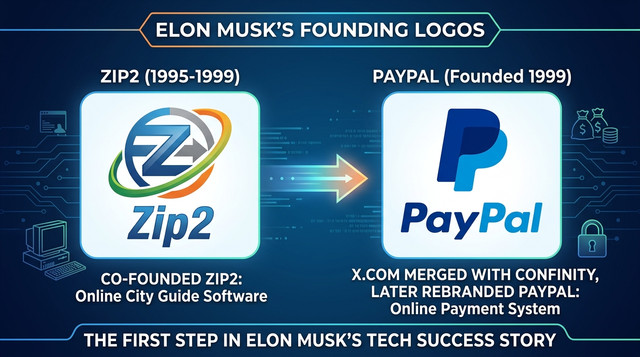 شعارا Zip2 وPayPal التأسيسيتين لإيلون ماسك — المحطة الأولى في قصة نجاح إيلون ماسك التقنية