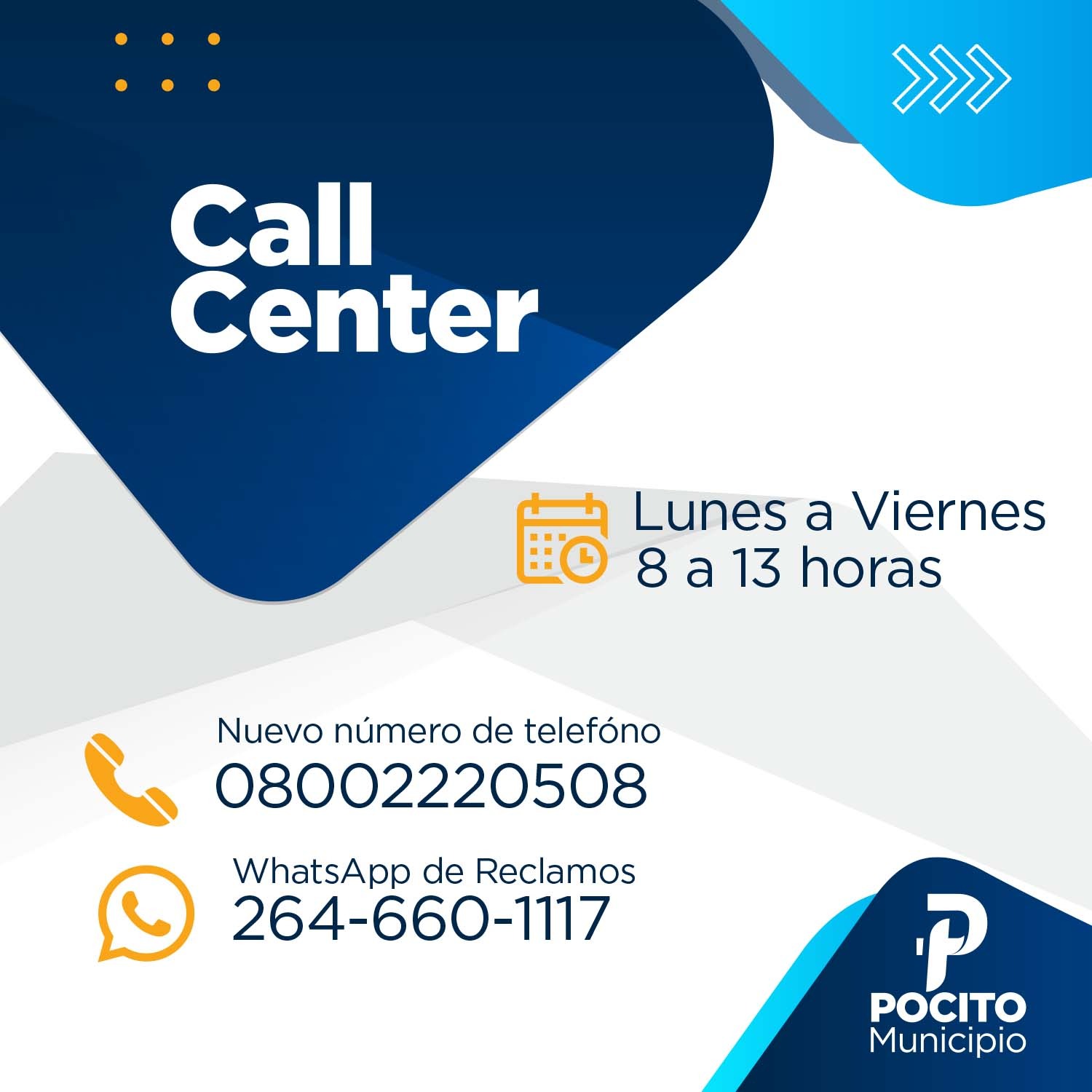 ATENCIÓN POCITO: el Call Center cambió su número telefónico