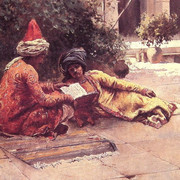 Edwin-Lord-Weeks-Two-Arabs-Reading-In-A-Courtyard