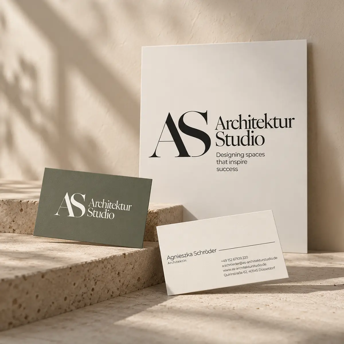 Professionell gestaltete Visitenkarte passend zum individuellen Firmenlogo und Corporate Design