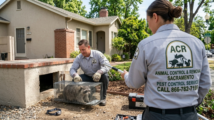 Animal control technician at work in Sacramento