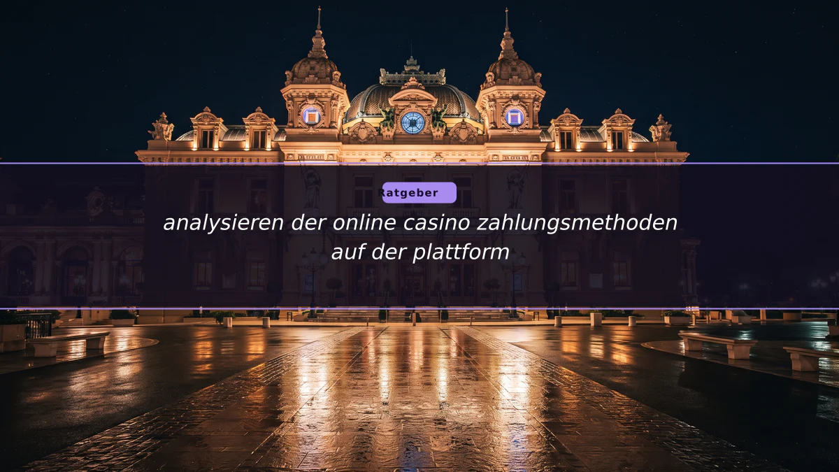 analysieren der online casino zahlungsmethoden auf der plattform