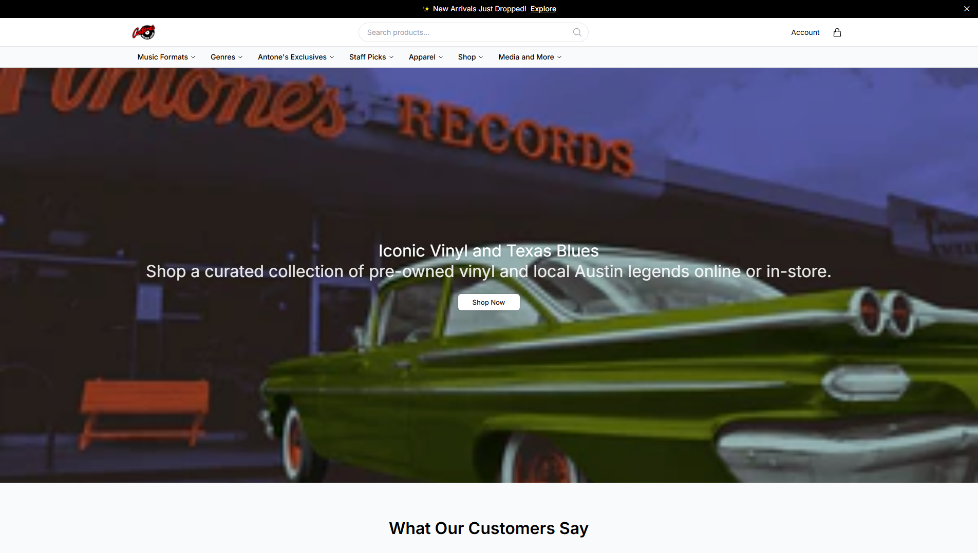 Stored capture of antonesrecordshopglobal.shop