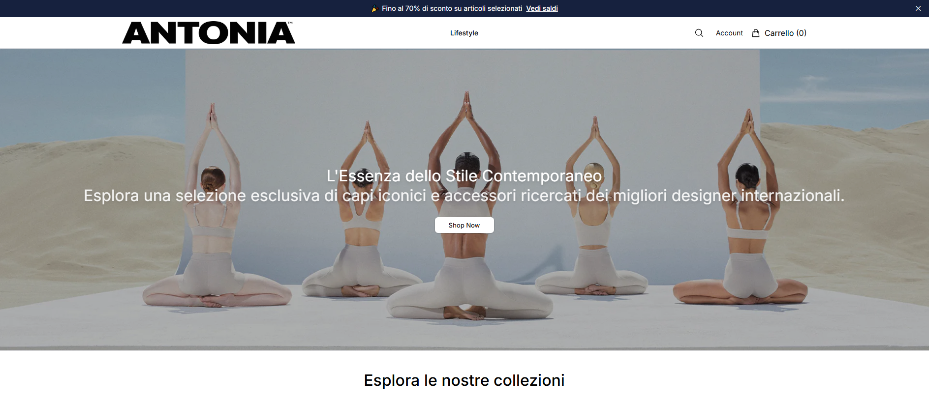 Stored capture of antoniamilanostudio.shop