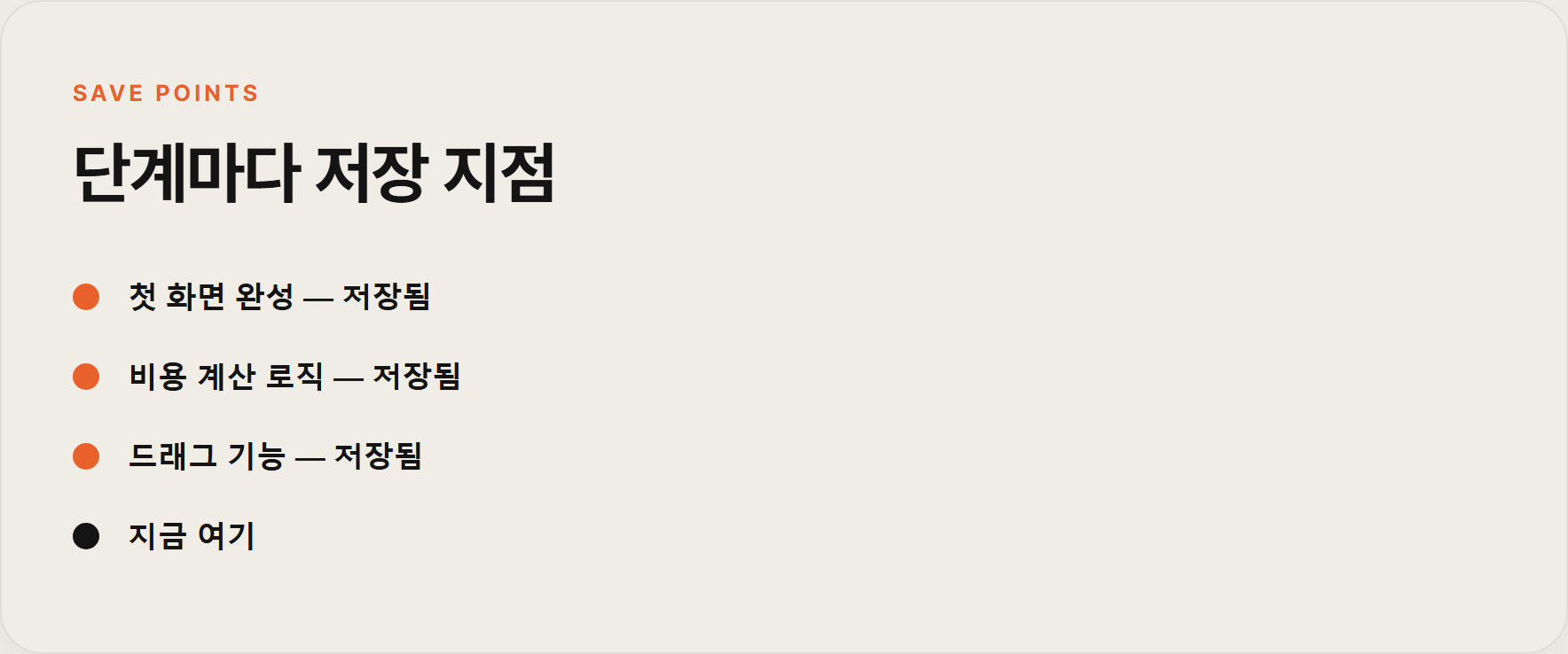 단계마다 저장 지점이 표시된 그림