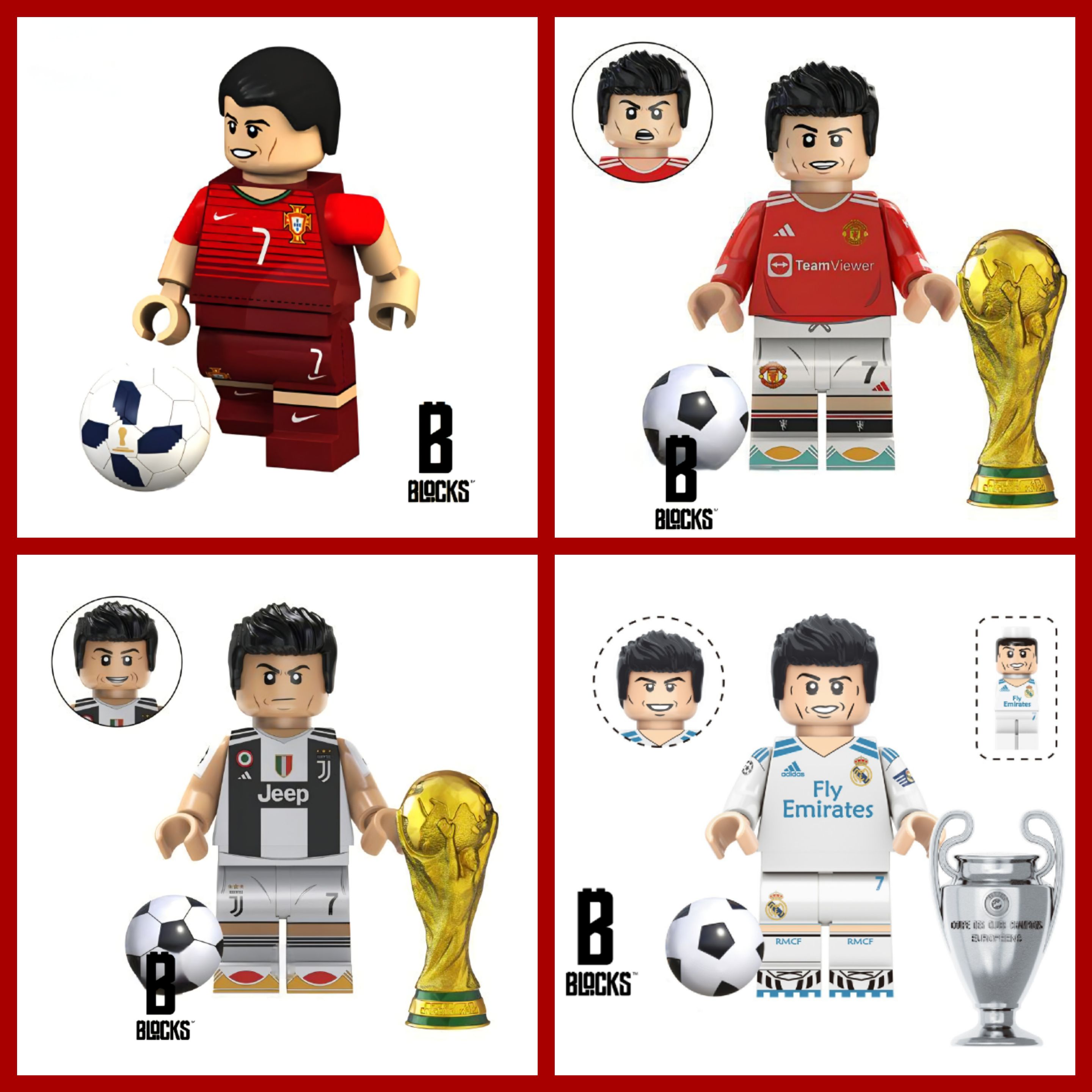 Christiano Ronaldo Set (4 Minifigure)
