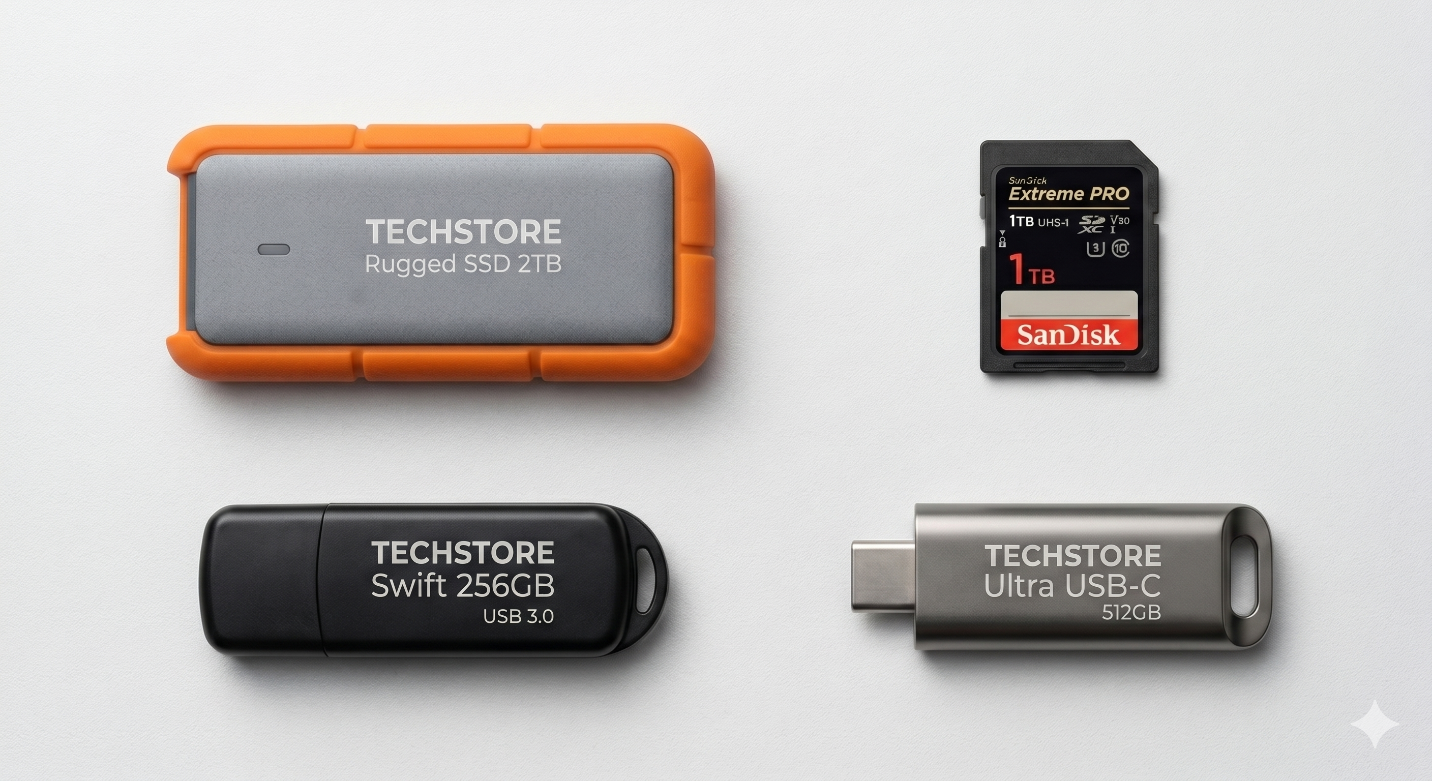 Portable storage media showing removable-drive options used for transferring files