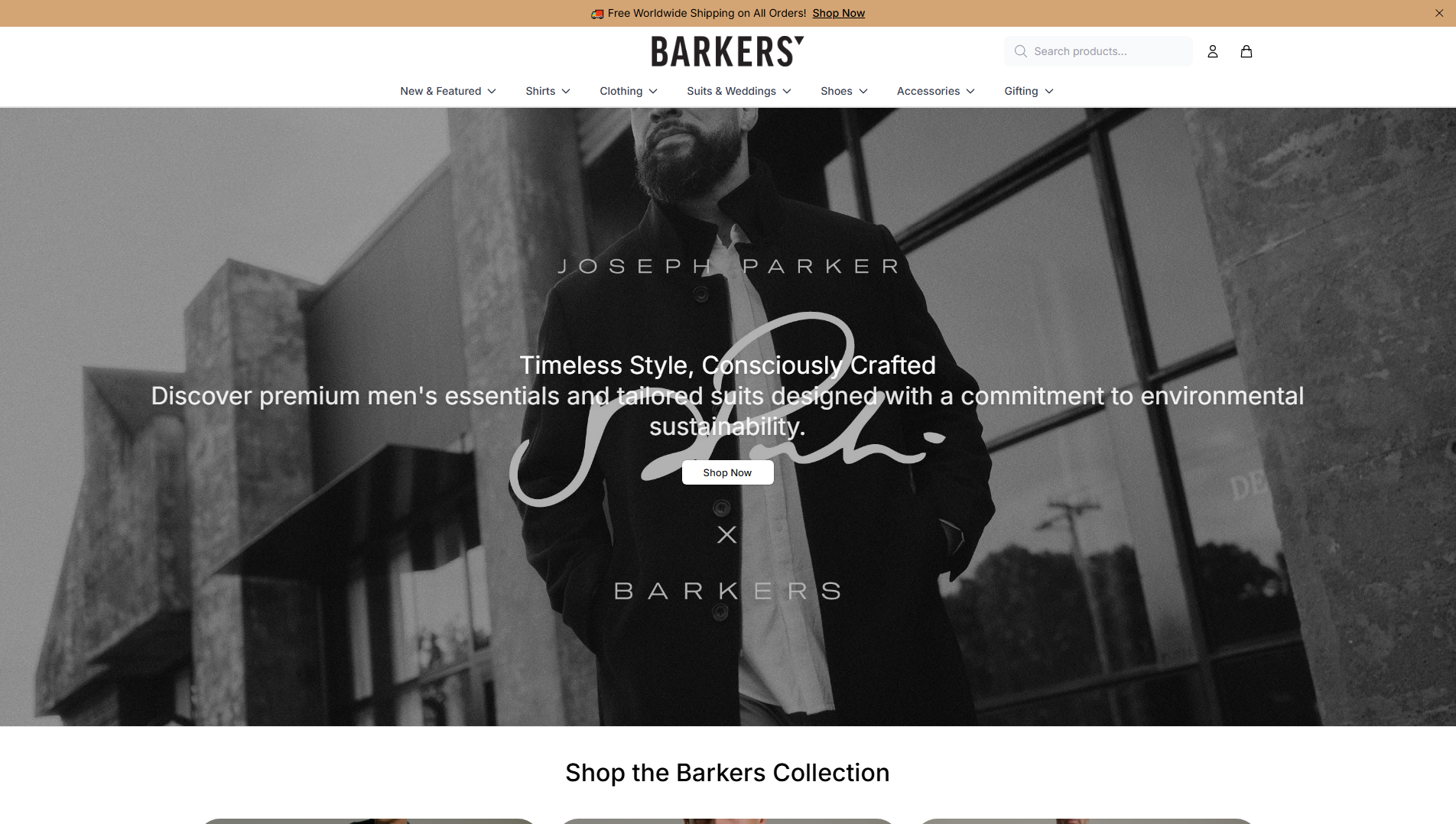 Stored capture of barkersclothinghq.shop