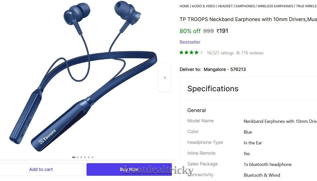grab Bt Neckband – Great Loot Offer @ ₹191 grab Bt Neckband – Great Loot Offer @ ₹191