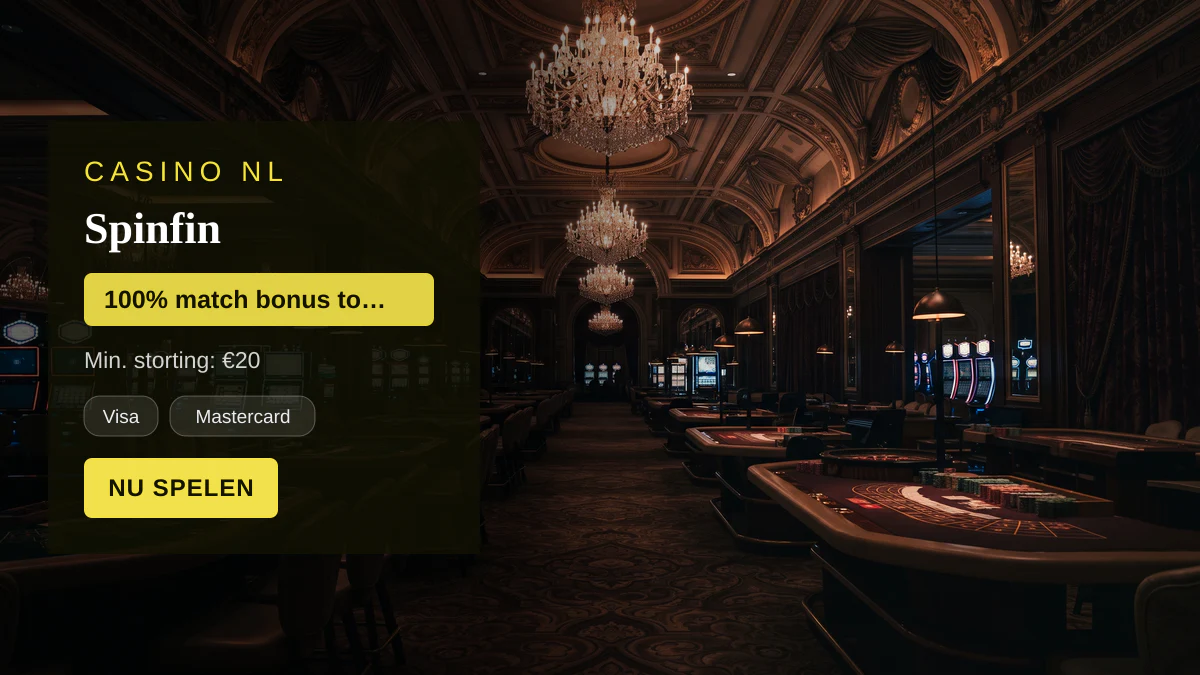Spinfin casino — welkomstbonus 100% match bonus tot €2.000 + 150 FS, betalingen: Visa, Mastercard, Skrill, Neteller, Paysafecard