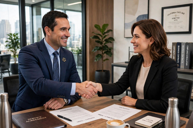 Business partnership handshake