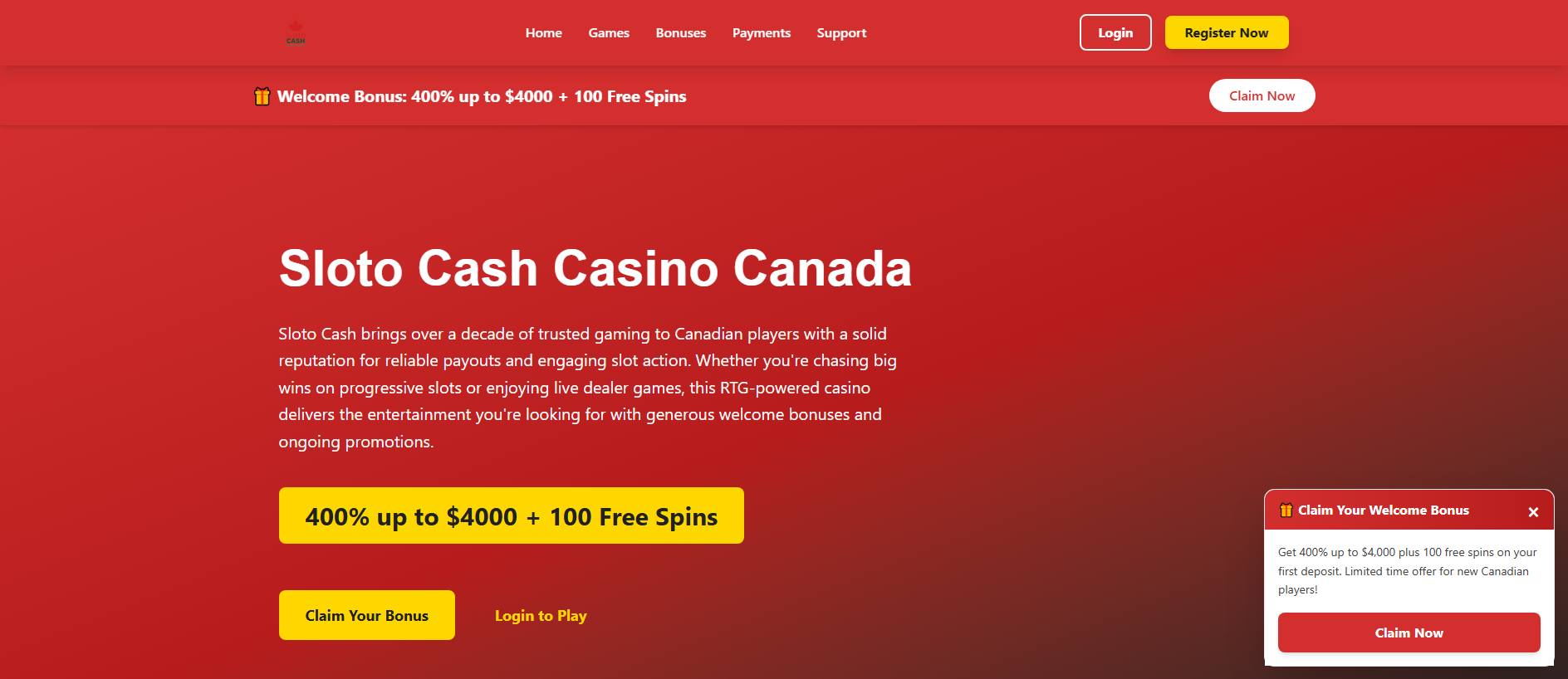 Stored capture of sloto-cash.ca