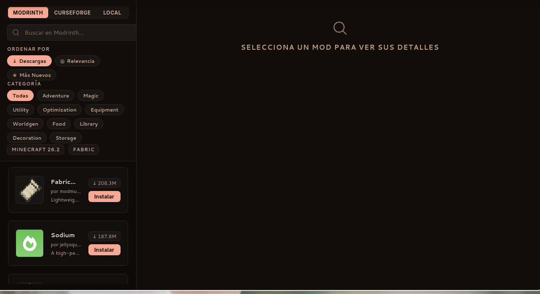 UI del launcher