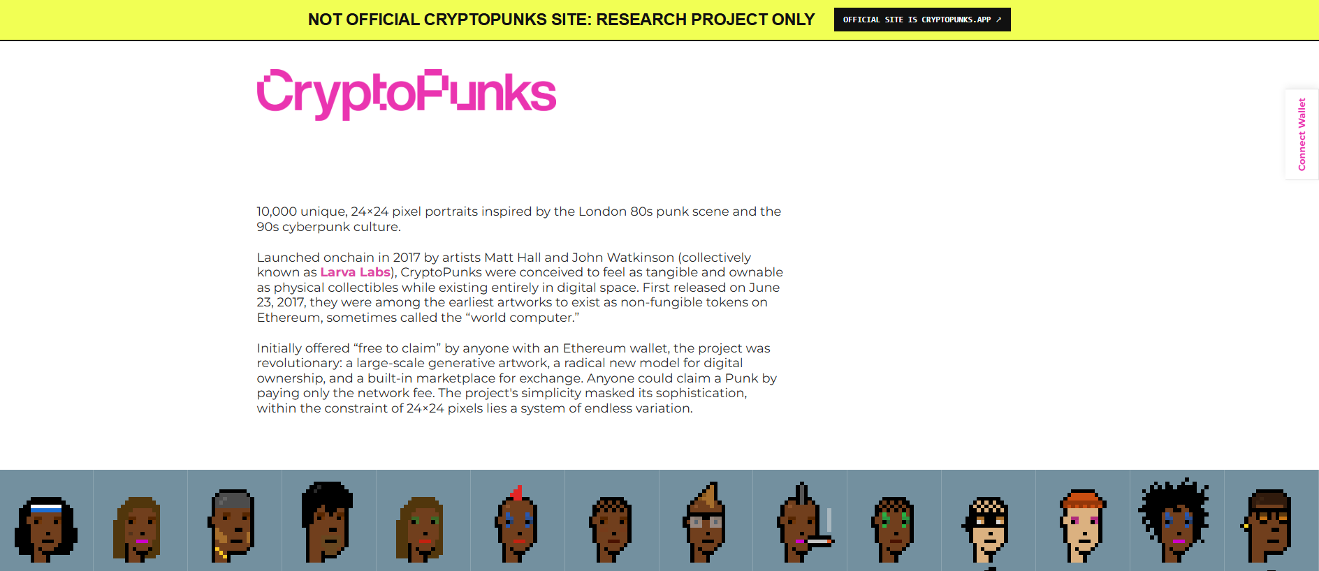Stored capture of cryptopunks.website
