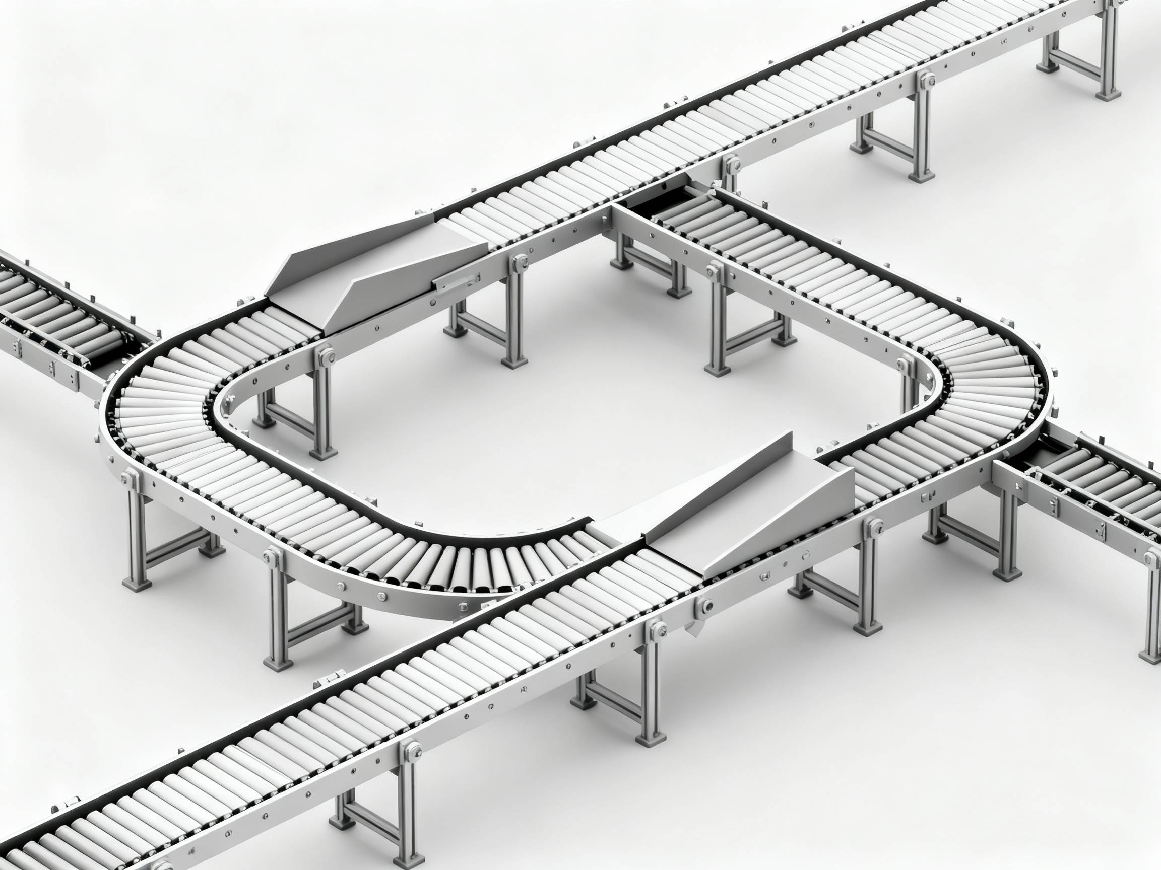Flexible layout modular conveyor system.