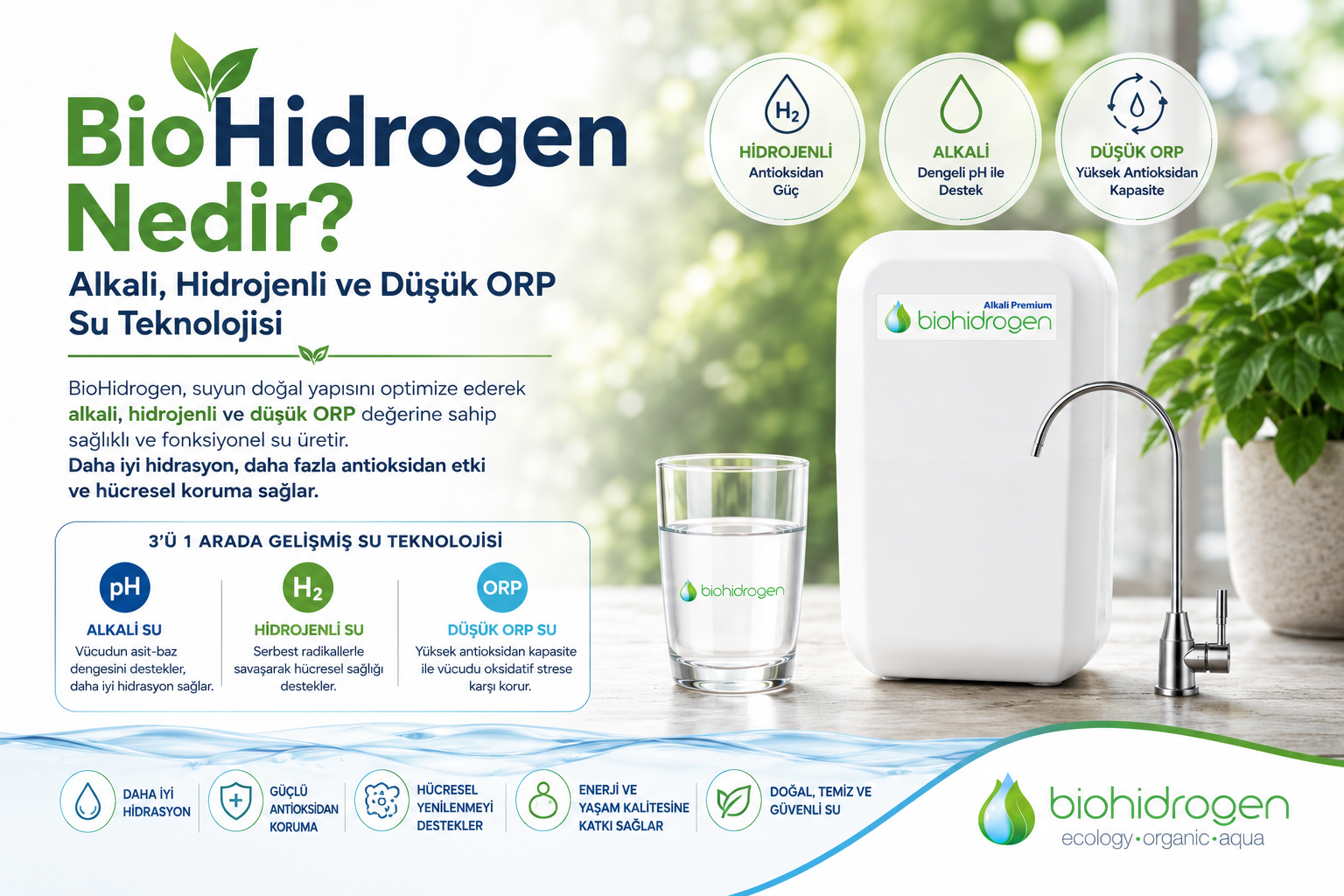 BioHidrogen Nedir? Alkali, Hidrojenli ve Düşük ORP Su Teknolojisi