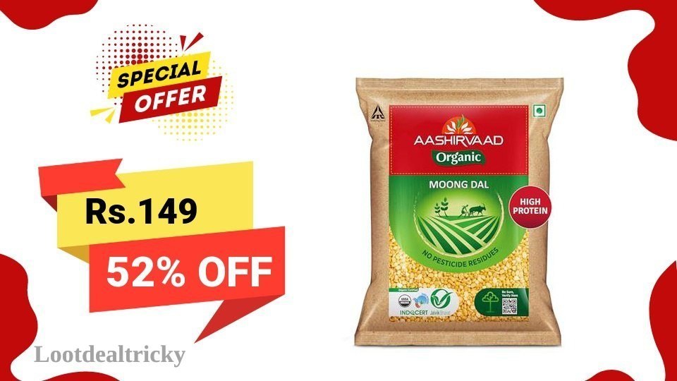 Aashirvaad Organic Moong | Loot Deal Aashirvaad Organic Moong | Loot Deal