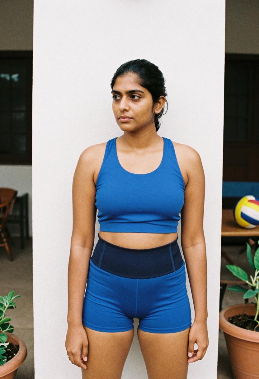 Cobalt blue athletic set styled with confidence for a sporty promposal moment