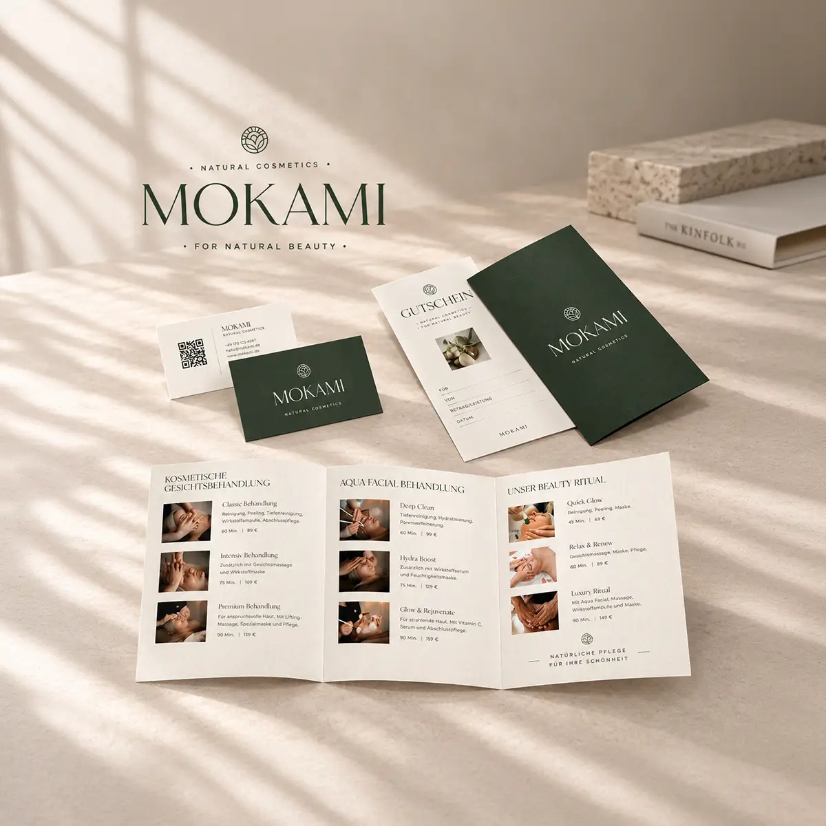 Professionell gestalteter Flyer mit klarem Printdesign für Leistungen, Angebote und Kontaktdaten