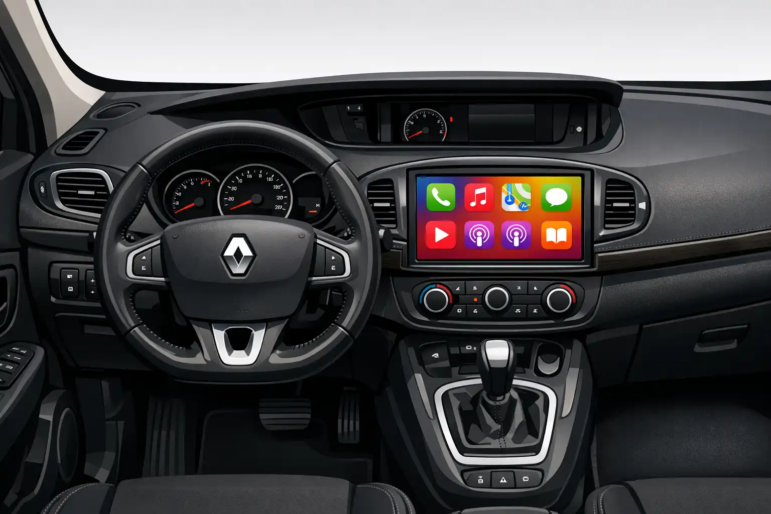Intérieur Renault Scénic 2014 avec système multimédia d’origine