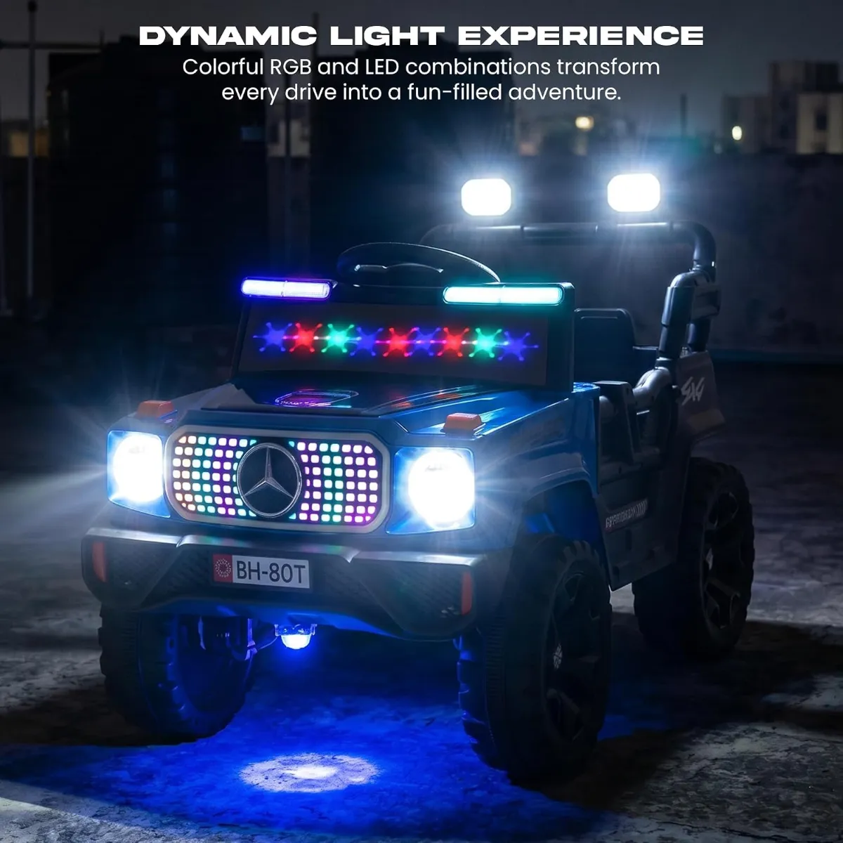 1-6 years 80 T  Battery Operated Jeep for Kids | Ride on Toy Electric Car with 4x4 Motors, Swing Mode, Led Lights & Music | Rechargeable Electric... photo 6