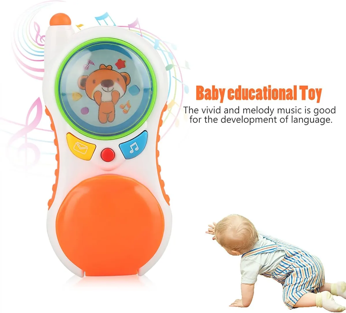 Baby Smart Phone Toys, Sound and Lights Electronic Talking Kids Role Play Toy Phone Kids Phone Calls for Kids photo 2