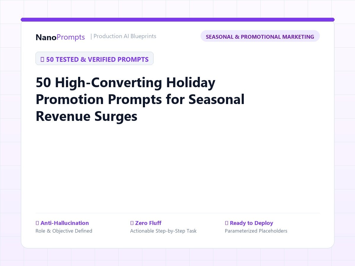 50 High-Converting Holiday Promotion Prompts for Seasonal Revenue Surges