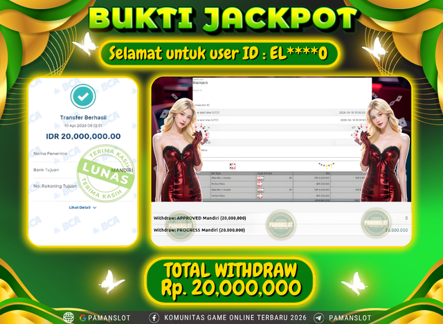 Selamat kepada Member PAMANSLOT Live Games EVO-Japanese Speed Blackjack B  : EL****O