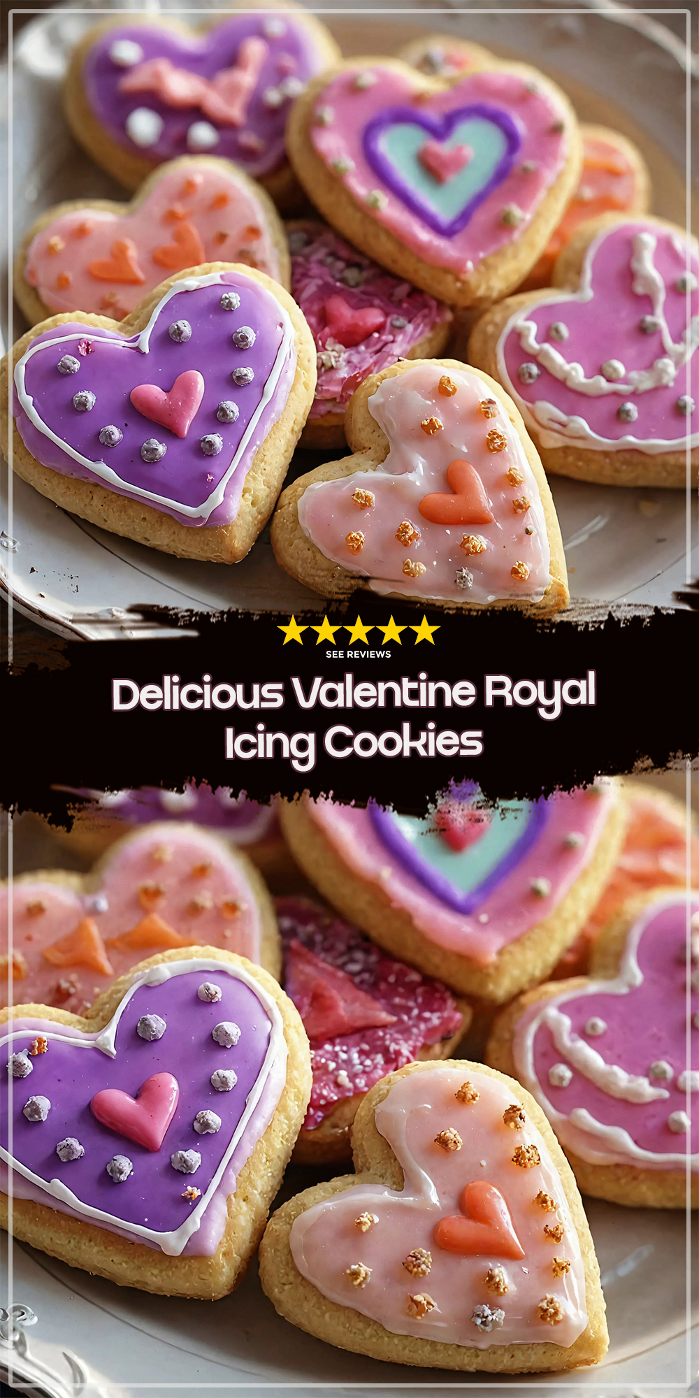 Delicious Valentine Royal Icing Cookies