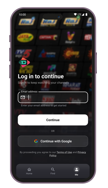 Tamil Streams app screenshot - Simple, Secure Login