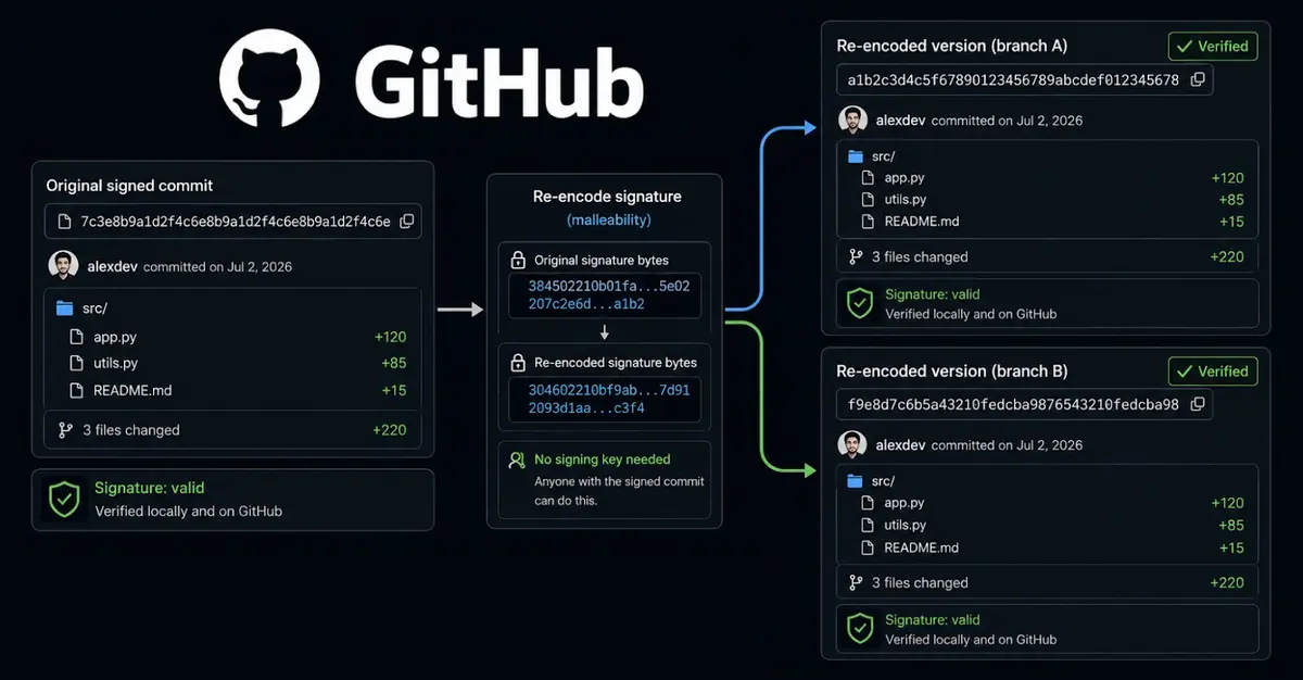 GitHub ‘Verified’ Commits Can Be Rewritten Without Invalidating Their Signatures