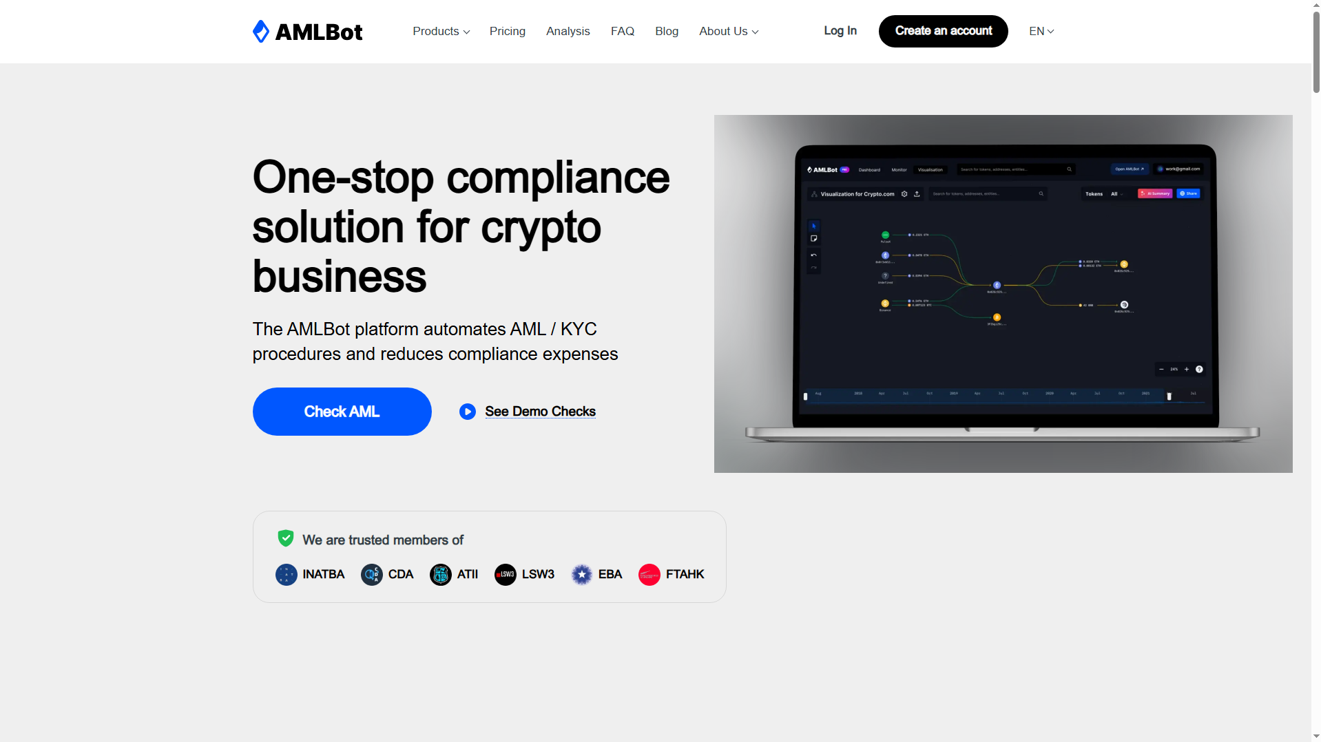 Screenshot of amlcorebot.com