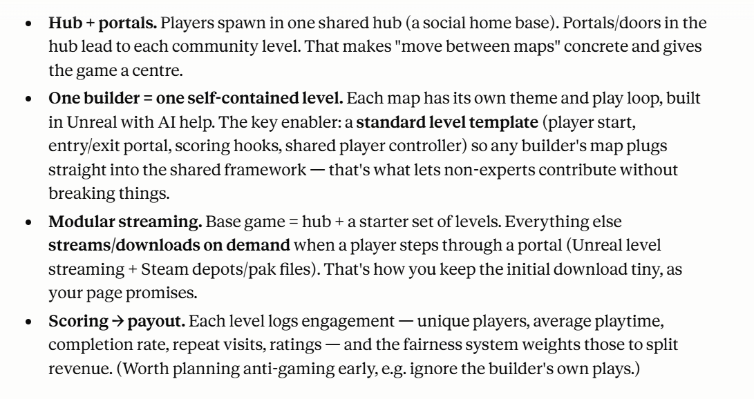Build a level with AI, ship it on Steam, earn from how it plays