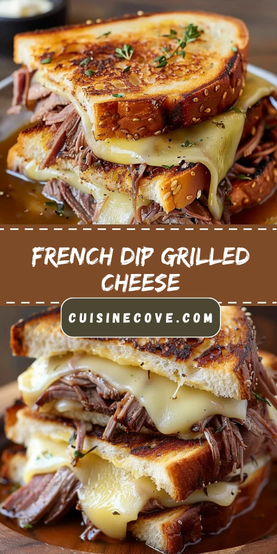 French Dip Grilled Cheese with Savory Au Jus