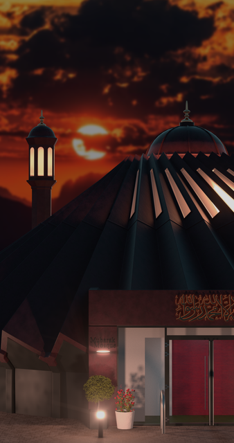 Mubarak-Mosque-Sun-Set4K
