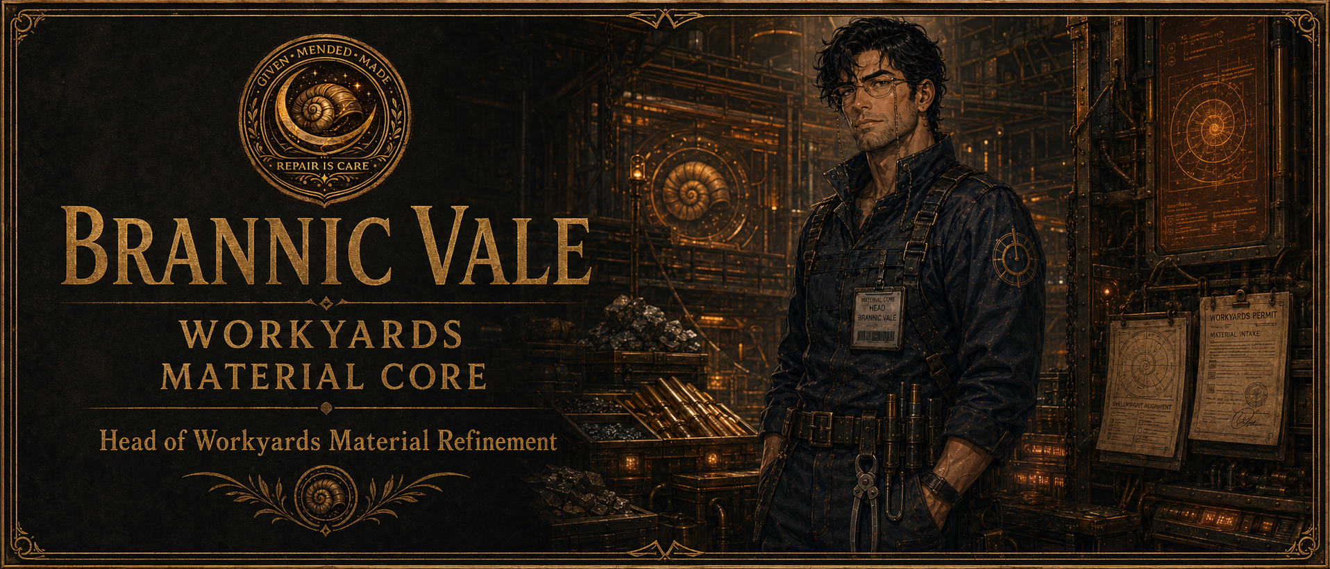 Brannic Vale, Head of the Material Core.