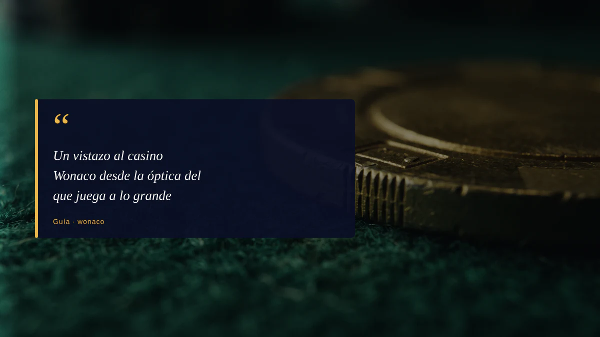 Un vistazo al casino Wonaco desde la óptica del que juega a lo grande